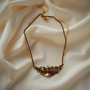 Trifari Gold Botanical Necklace